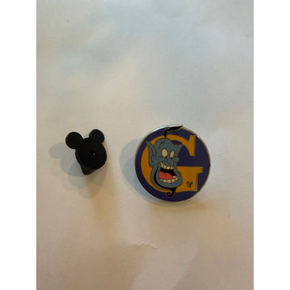 Disney Hidden Mickey Pin Aladdin Genie Letter G 2009 Series 7 of 26 Blue Purple